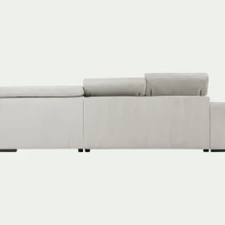 Canapé grand angle droit convertible en tissu castello - beige roucas