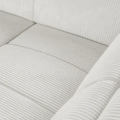 Canapé grand angle droit convertible en tissu castello - beige roucas