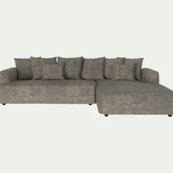 Canapé grand angle droit fixe en tissu Genesis - beige alpilles