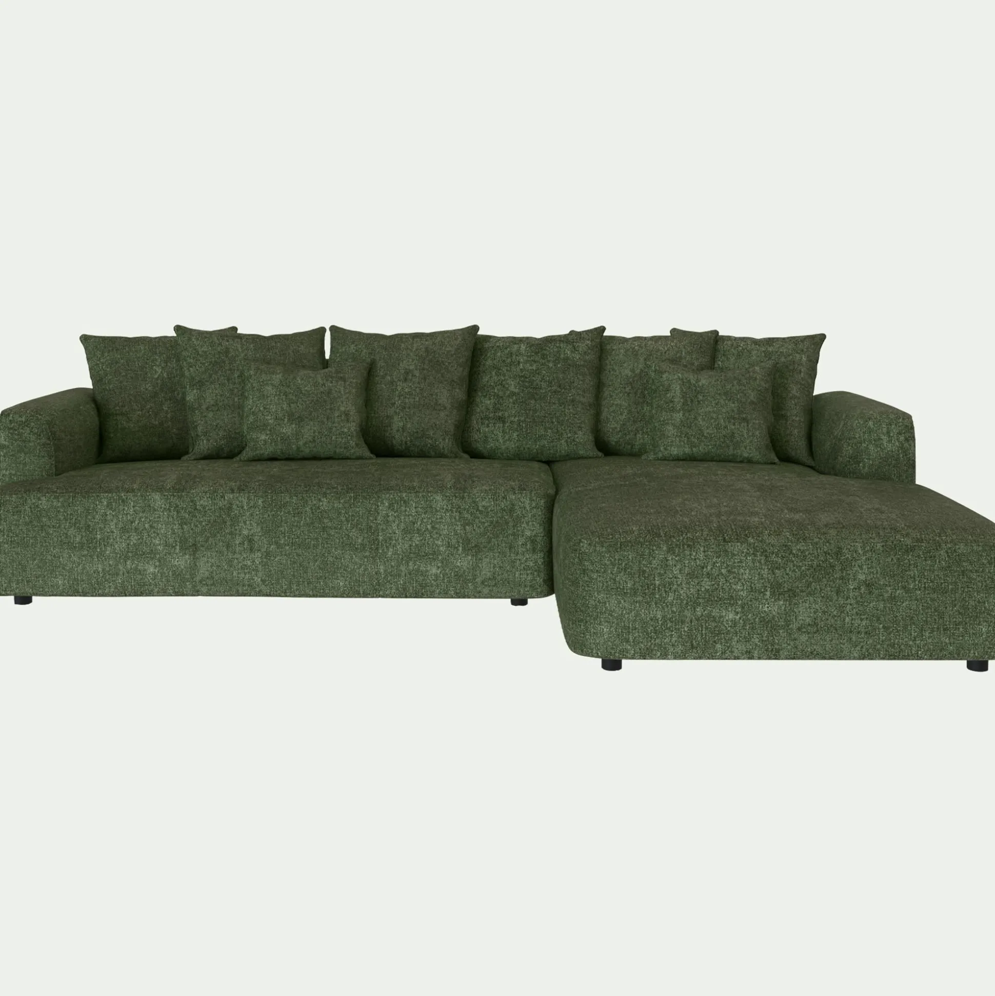 Canapé grand angle droit fixe en tissu Genesis - vert cèdre