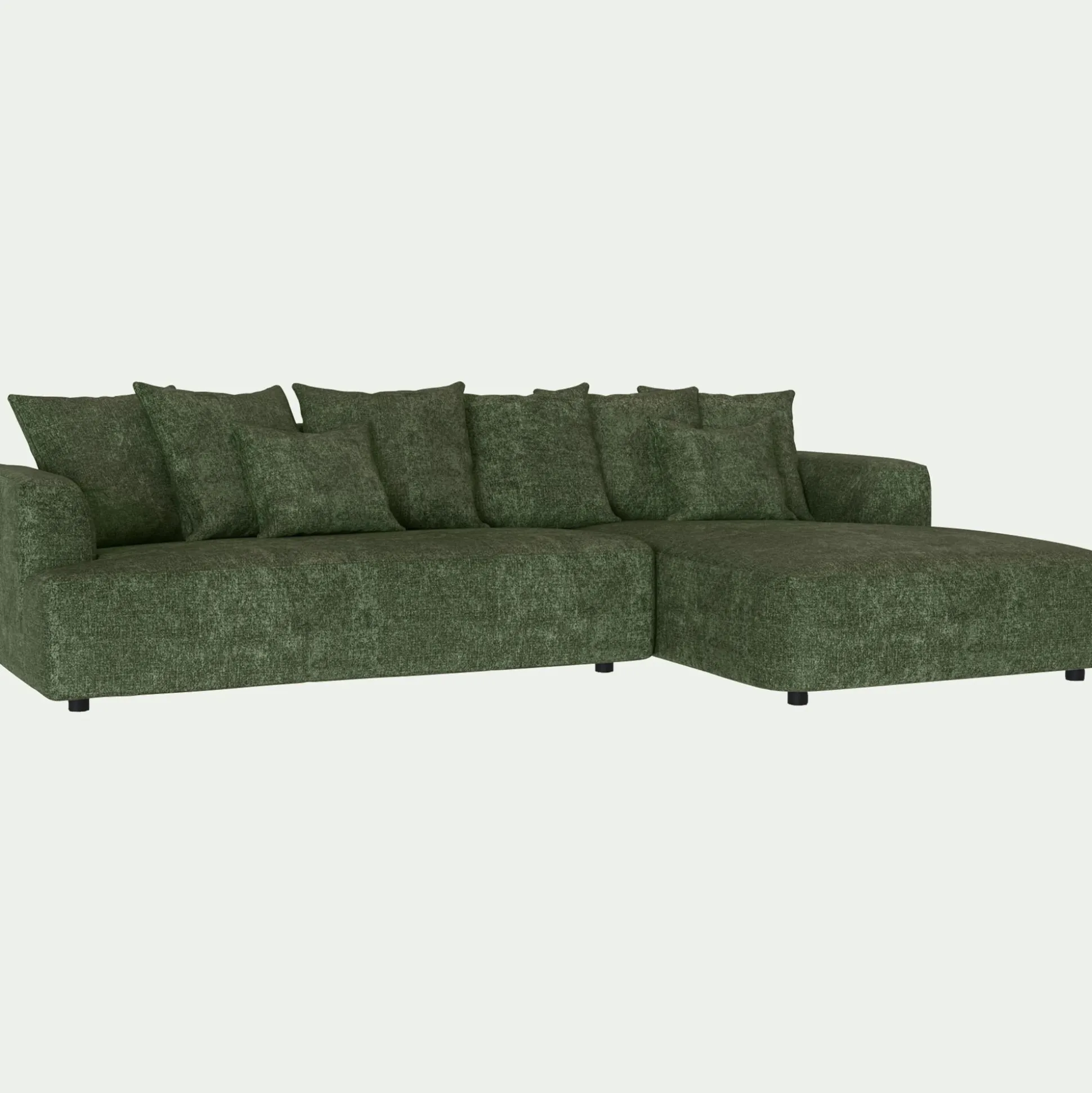 Canapé grand angle droit fixe en tissu Genesis - vert cèdre