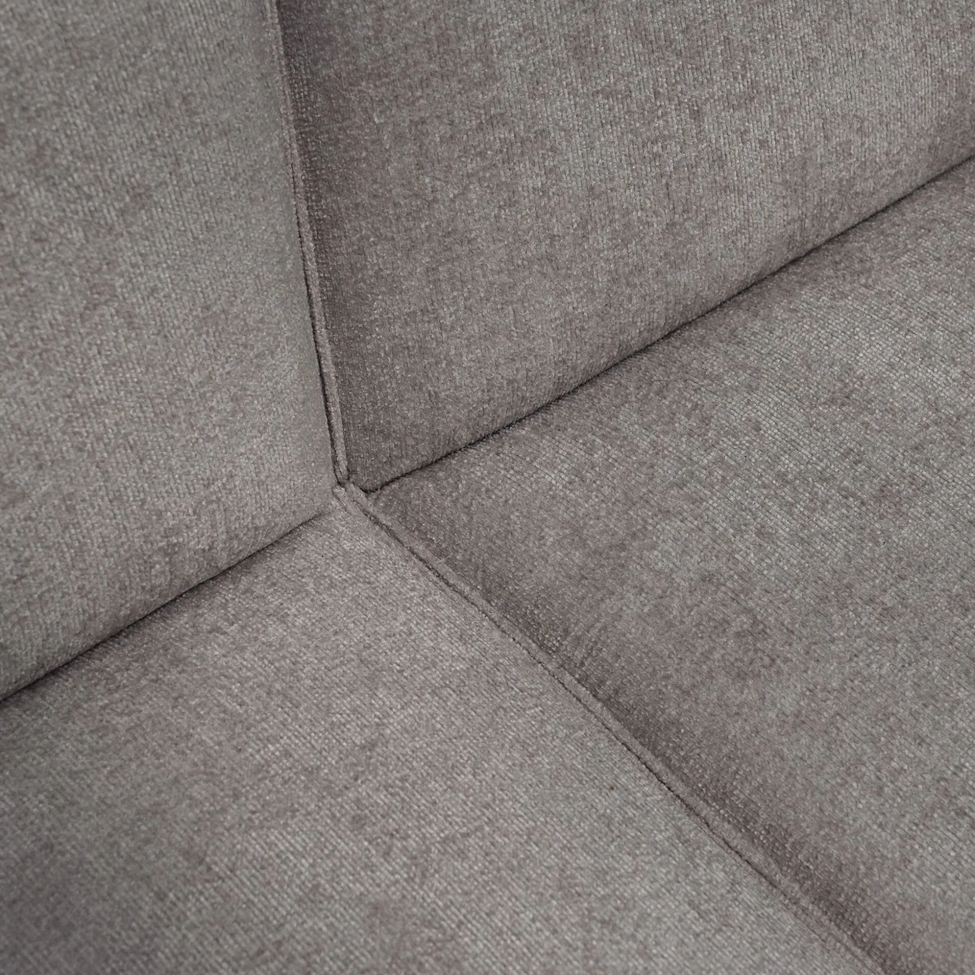 Canapé grand angle droit fixe en tissu tramé - gris borie
