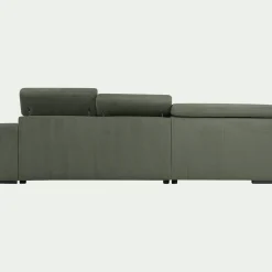 Canapé grand angle gauche convertible en tissu Castello - vert cèdre