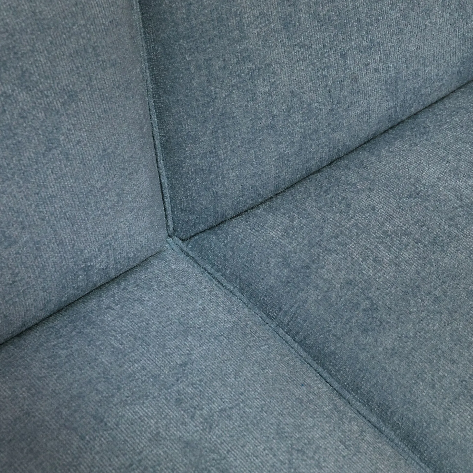 Canapé grand angle gauche fixe en tissu tramé - bleu