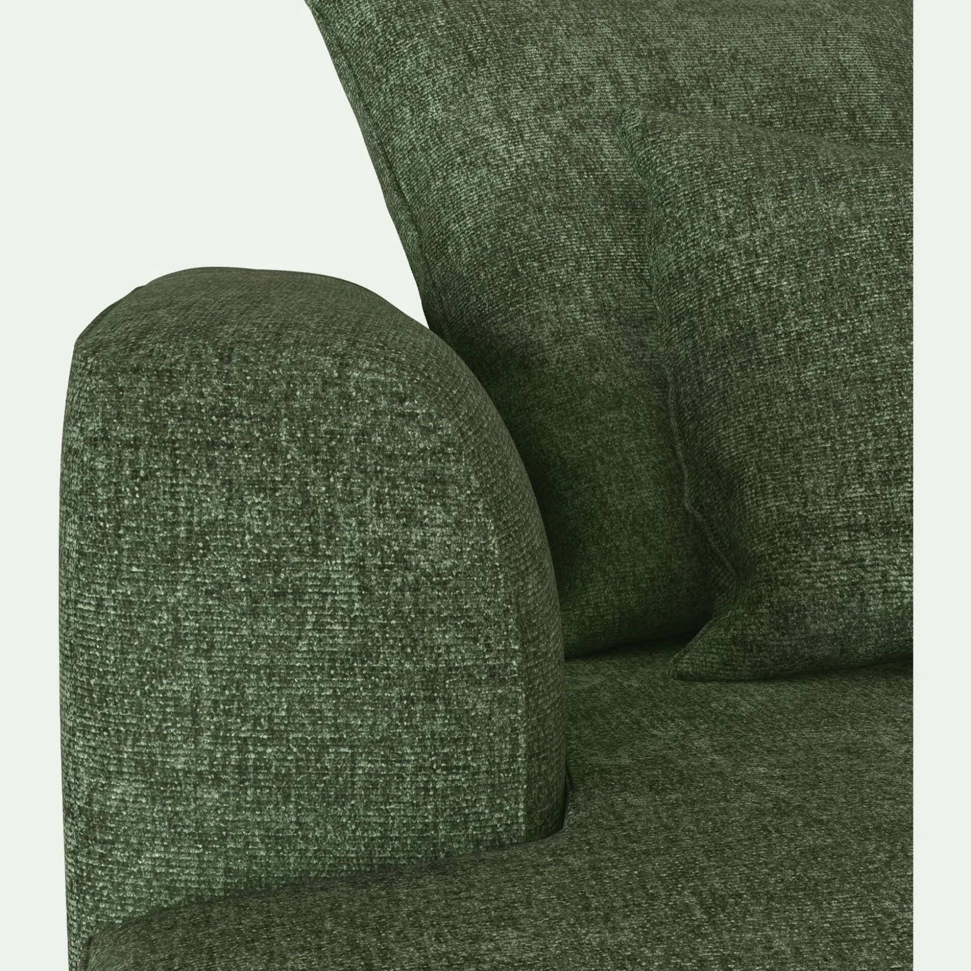 Canapé grand angle gauche fixe en tissu Genesis - vert cèdre