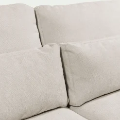 Canapé grand angle gauche fixe en tissu Bloq - beige roucas
