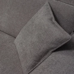 Canapé grand angle gauche fixe en tissu tramé - gris borie