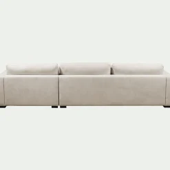 Canapé grand angle gauche fixe en tissu Bloq - beige roucas