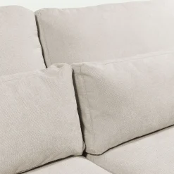 Canapé grand angle gauche fixe en tissu Bloq - beige roucas