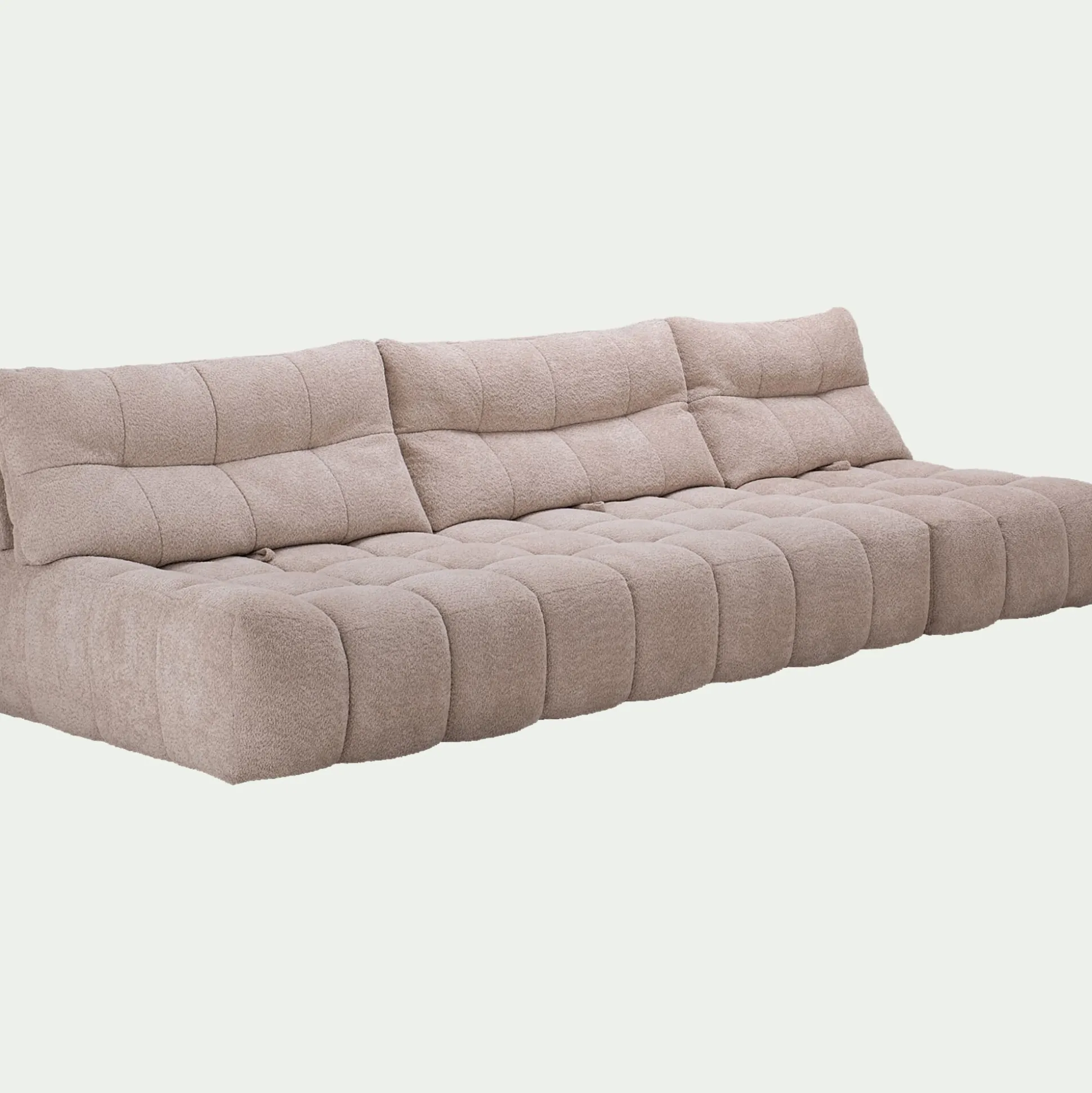 Canapé modulable avec chauffeuse - beige