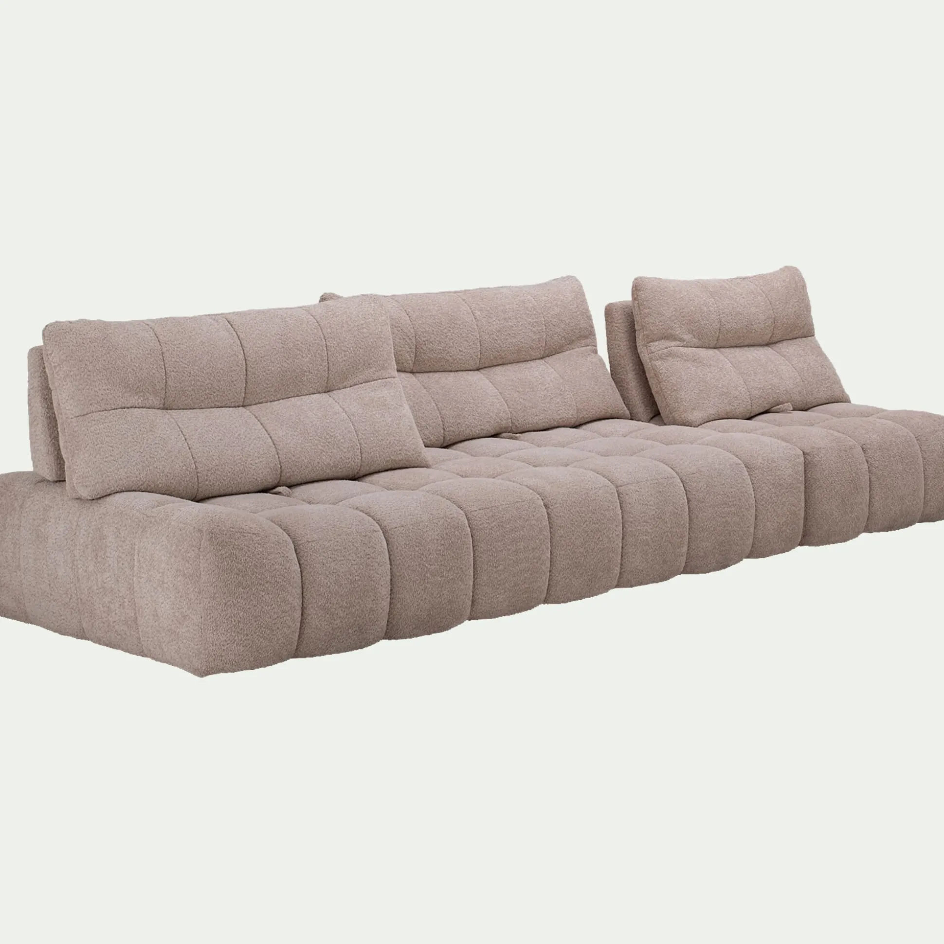 Canapé modulable avec chauffeuse - beige