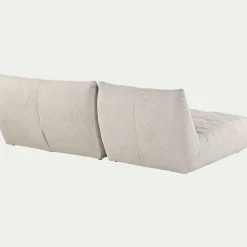 Canapé modulable avec méridienne en tissu chenille - beige roucas