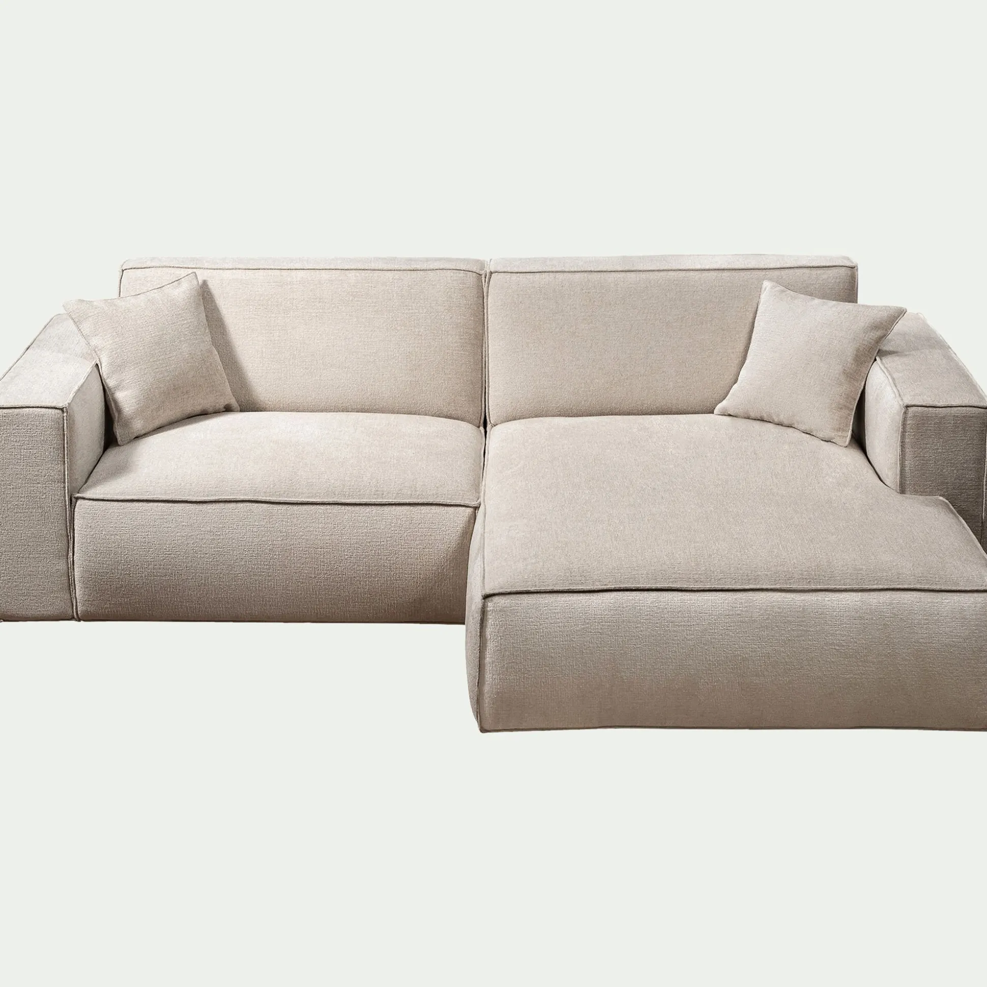 Canapé petit angle droit fixe en tissu Genesis - beige