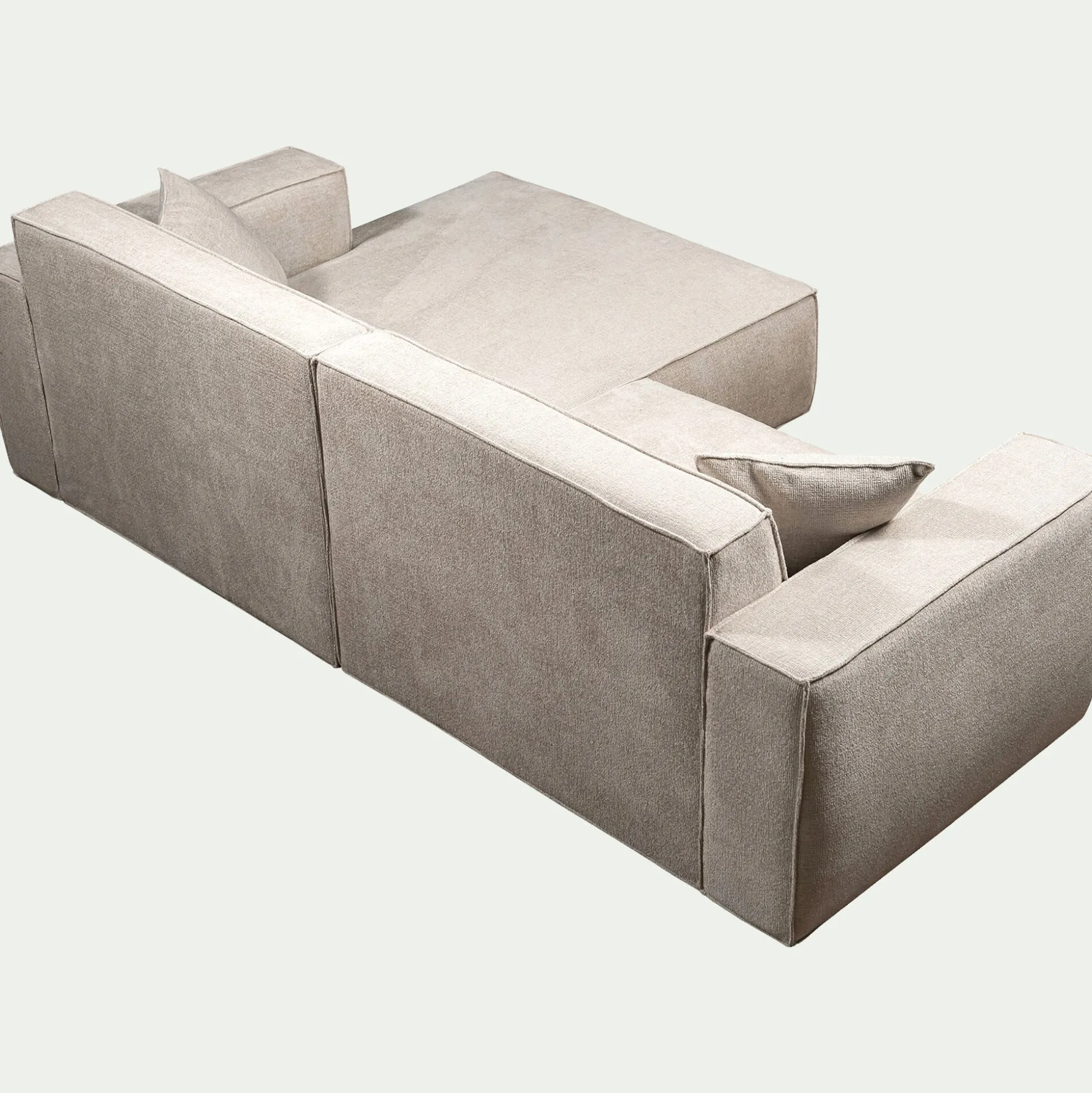 Canapé petit angle droit fixe en tissu Genesis - beige