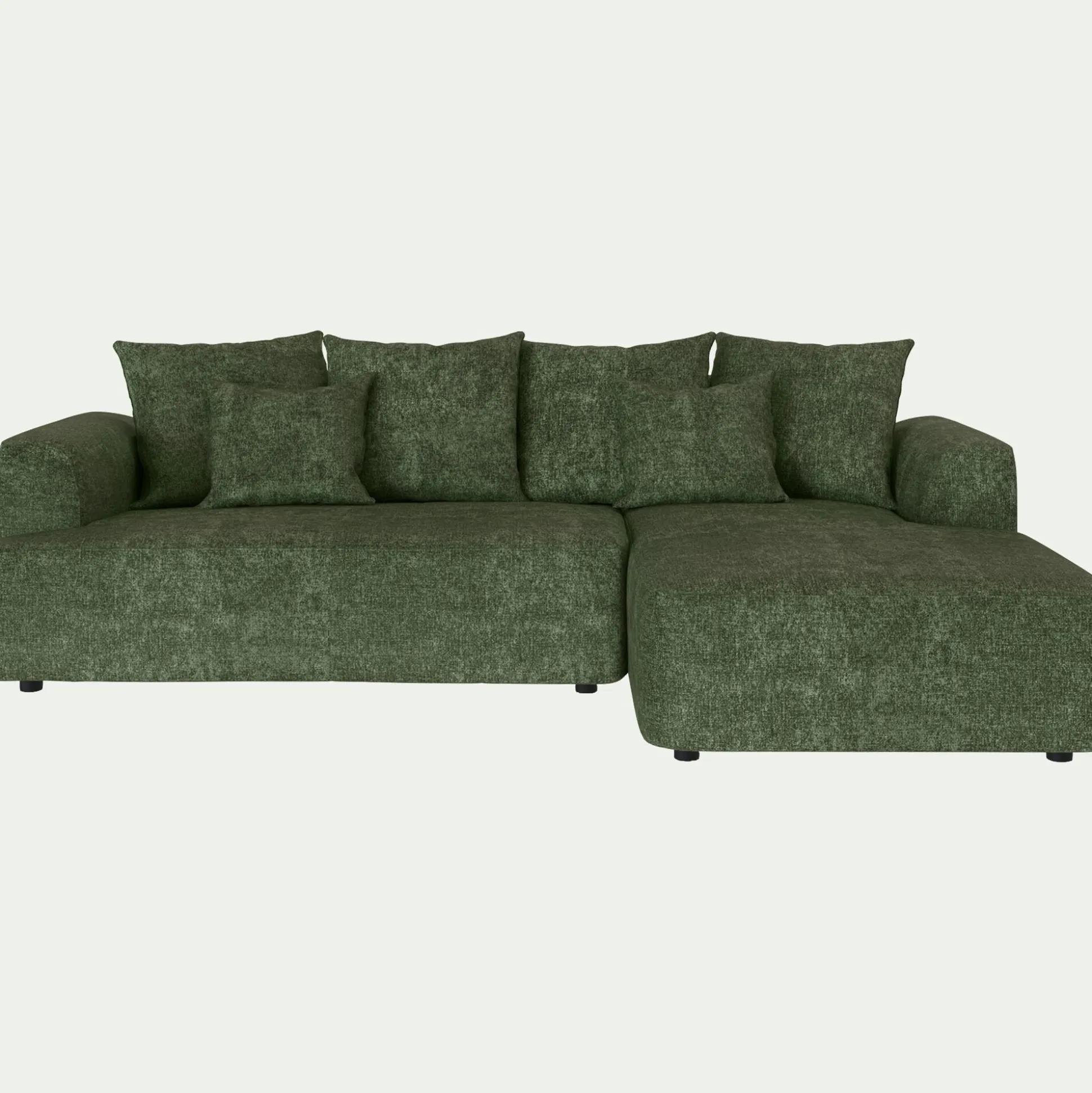 Canapé petit angle droit fixe en tissu Genesis - vert cèdre