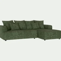 Canapé petit angle droit fixe en tissu Genesis - vert cèdre