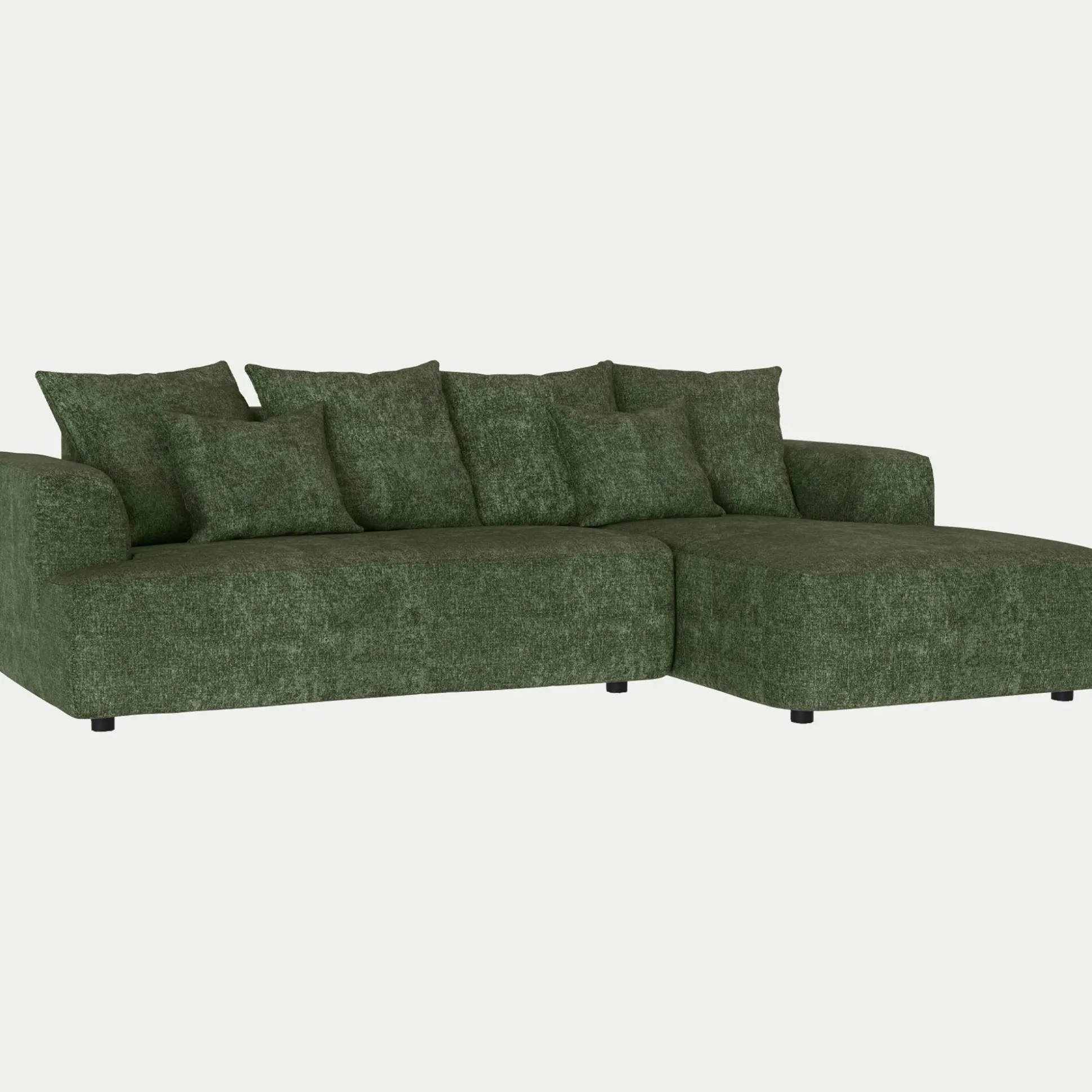 Canapé petit angle droit fixe en tissu Genesis - vert cèdre