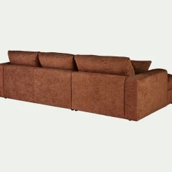 Canapé petit angle droit fixe en tissu chenille benjo - brun rustrel