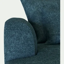 Canapé petit angle droit fixe en tissu Genesis - bleu figuerolles
