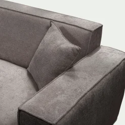 Canapé petit angle gauche fixe en tissu genesis - gris