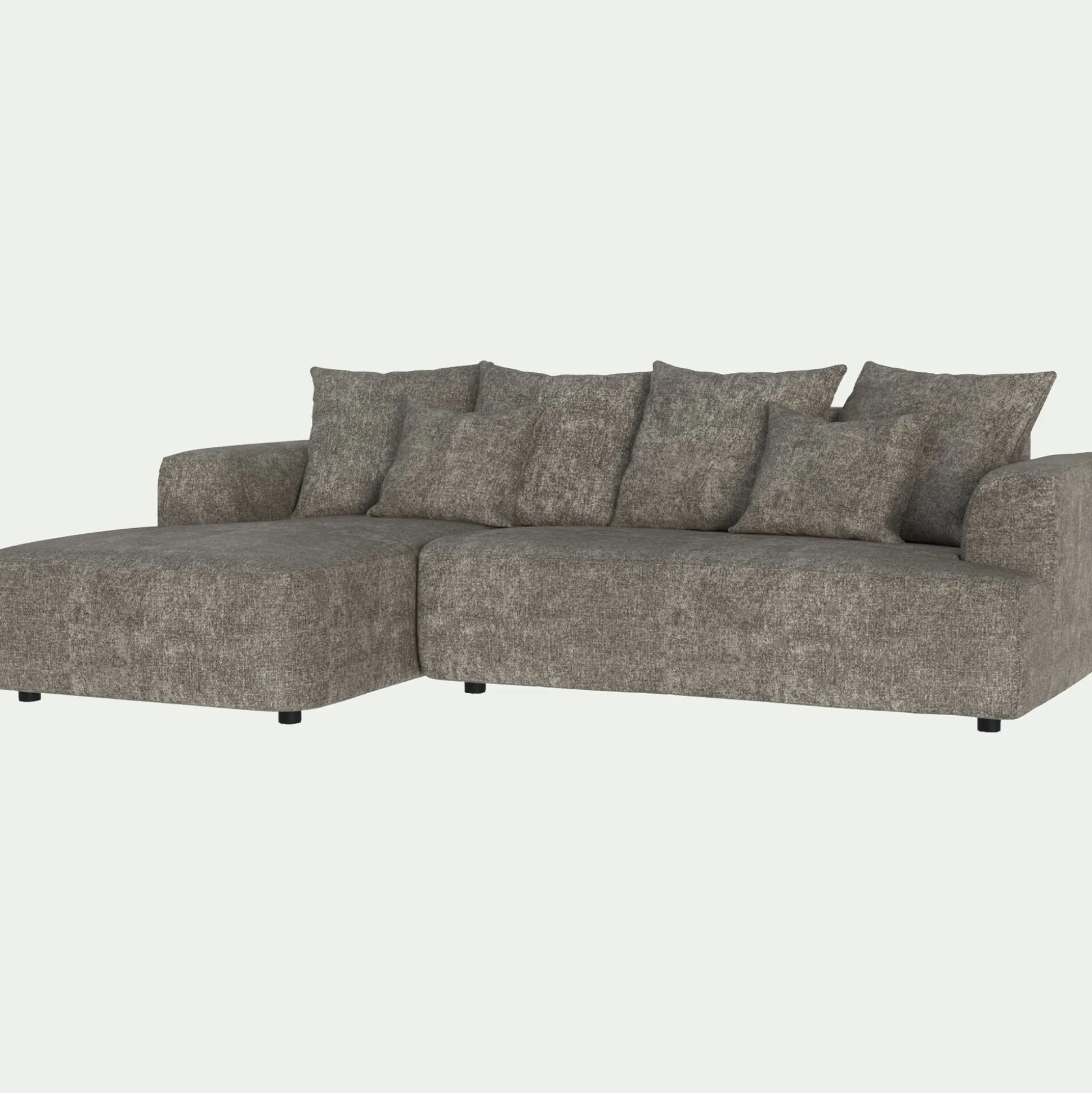 Canapé petit angle gauche fixe en tissu Genesis - beige alpilles