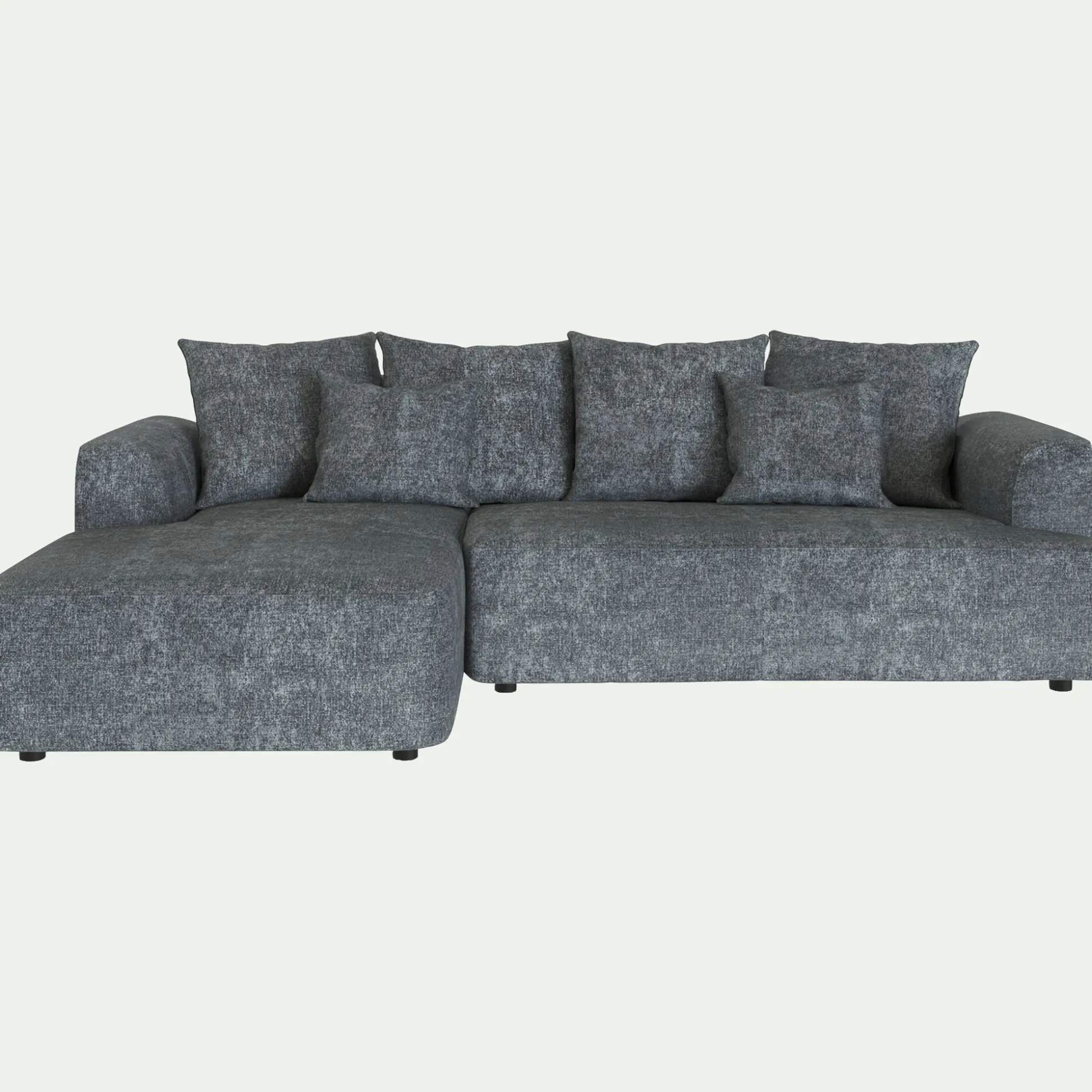 Canapé petit angle gauche fixe en tissu Genesis - gris ardoise