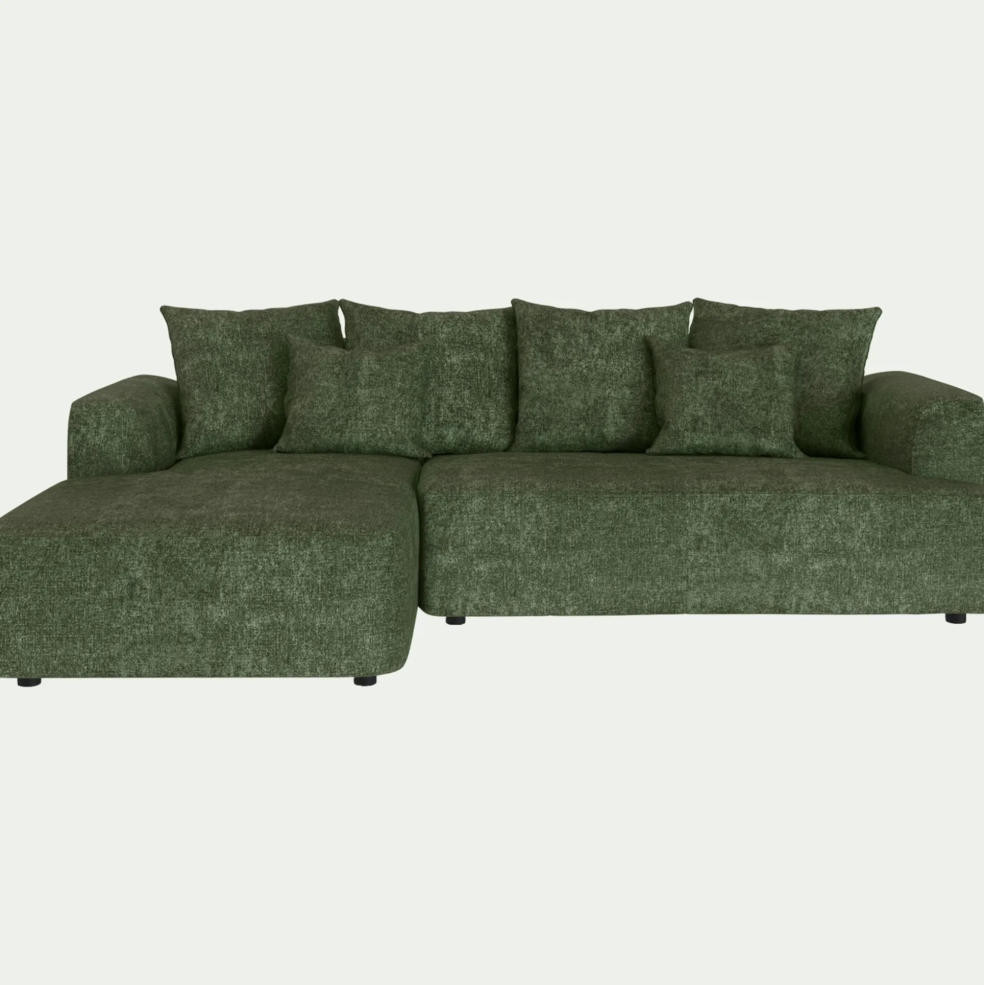 Canapé petit angle gauche fixe en tissu Genesis - vert cèdre