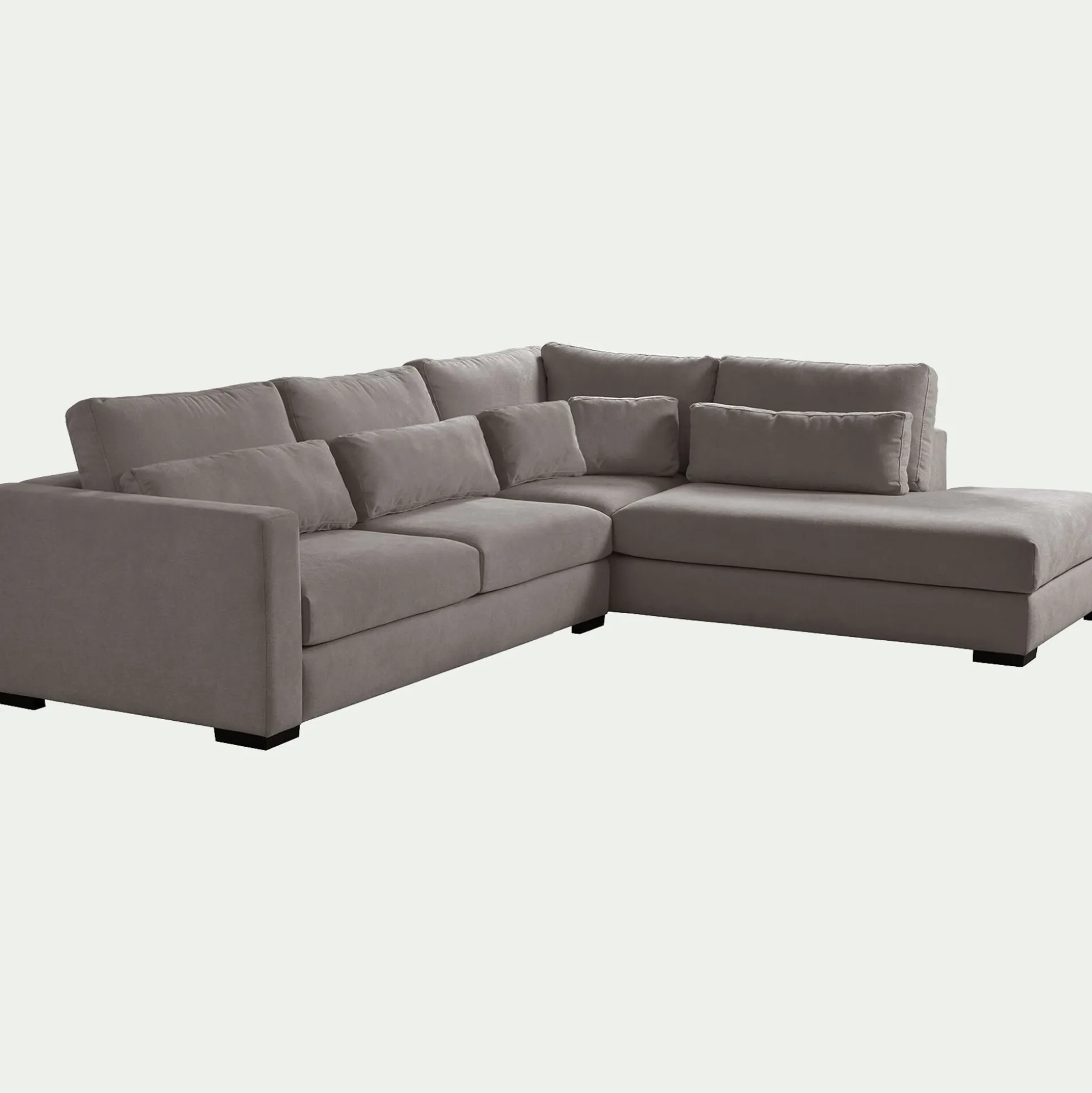 Canapé petit angle méridienne droite fixe en tissu Bloq - gris