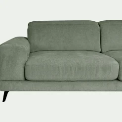 Canapé 4 places avance recule en tissu doux - vert cèdre