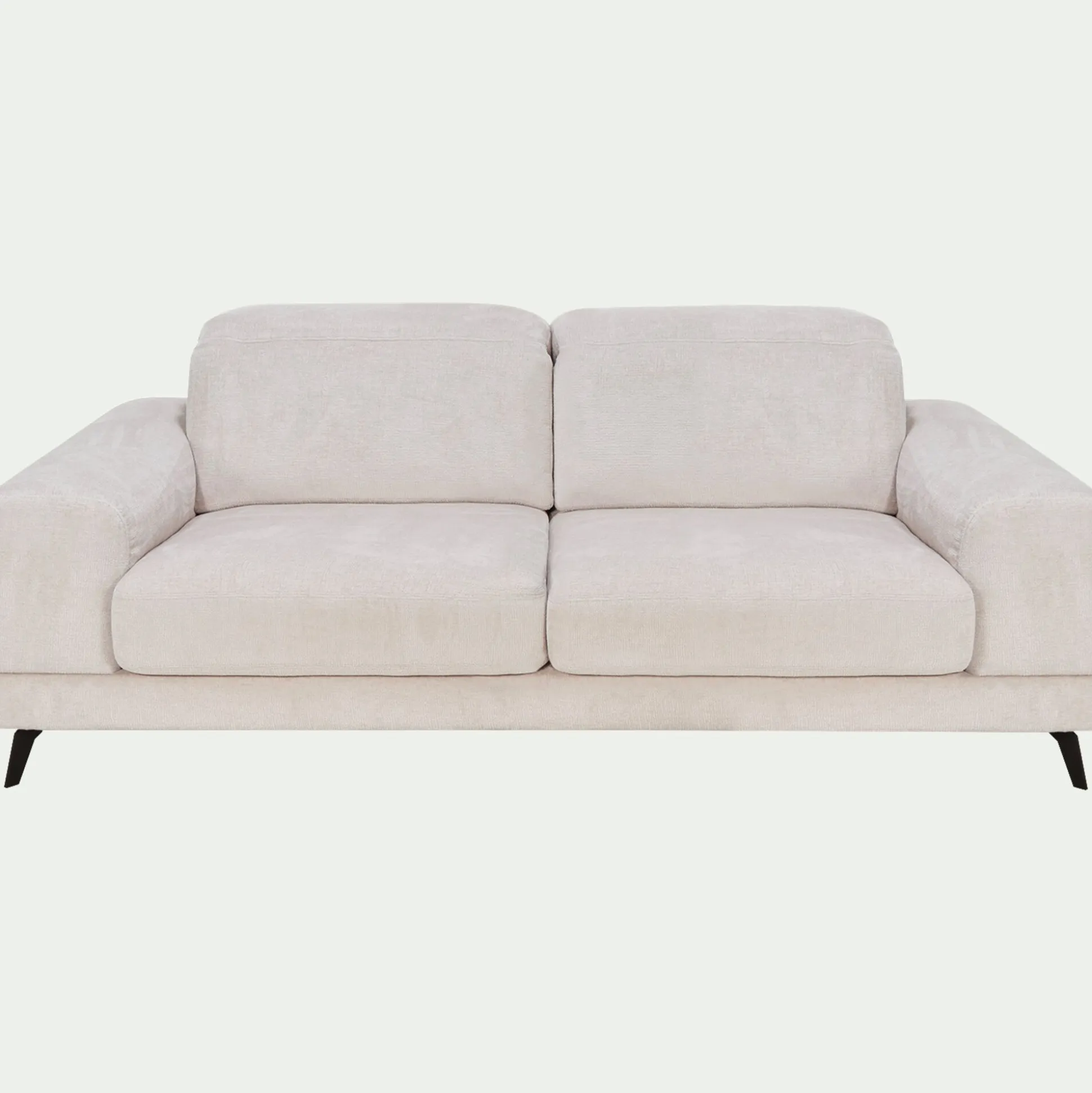 Canapé 3 places avance recule en tissu doux - beige