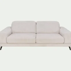 Canapé 4 places avance recule en tissu doux - beige