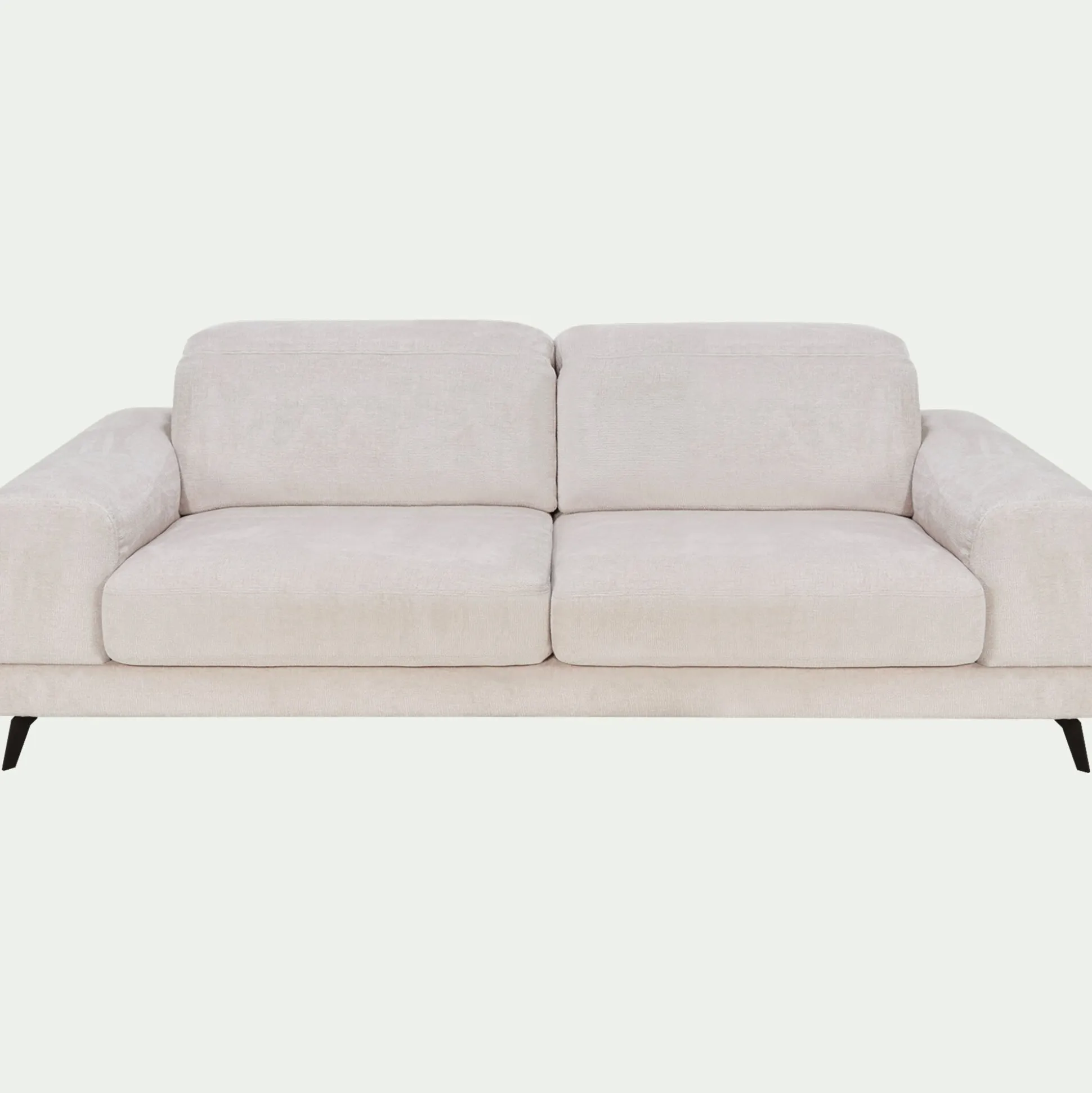Canapé 4 places avance recule en tissu doux - beige