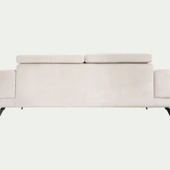 Canapé 4 places avance recule en tissu doux - beige