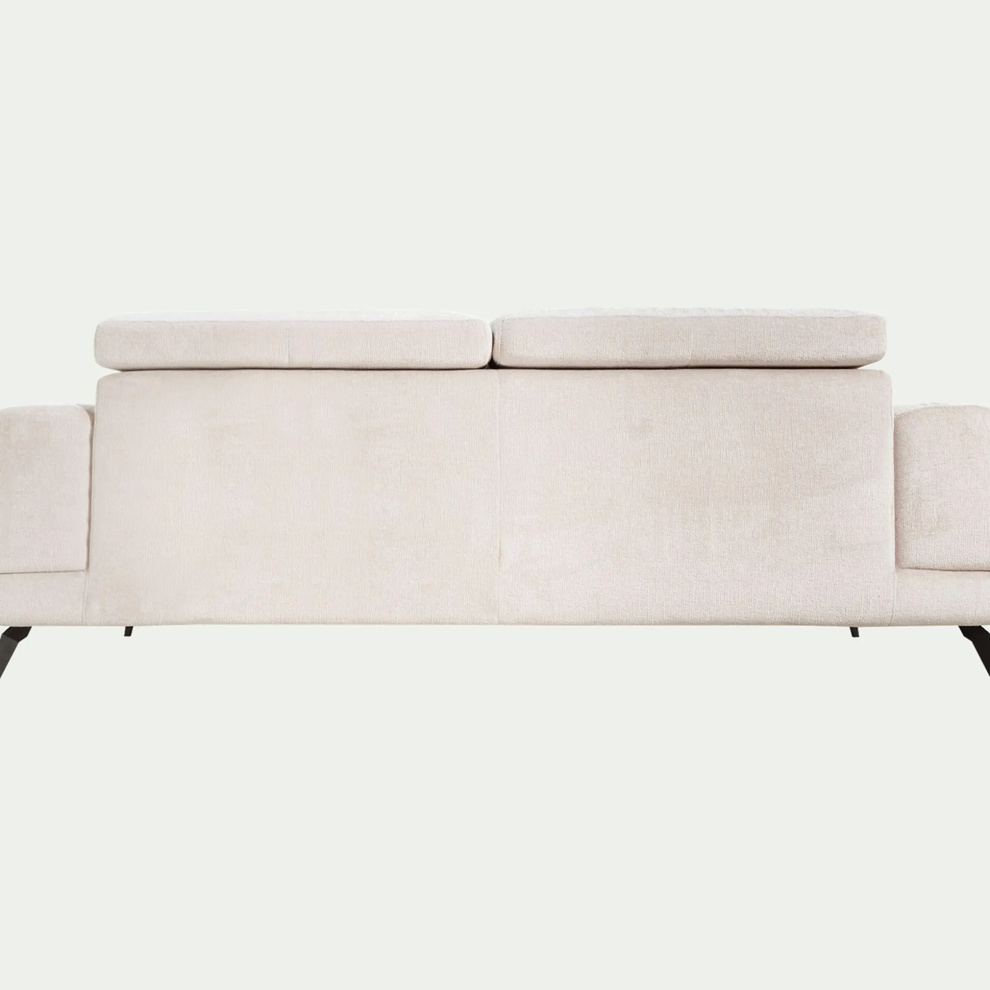 Canapé 4 places avance recule en tissu doux - beige