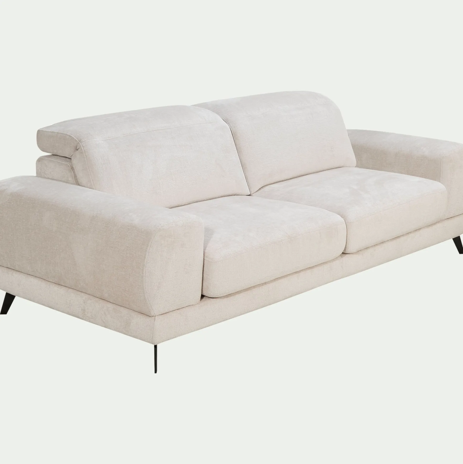 Canapé 4 places avance recule en tissu doux - beige