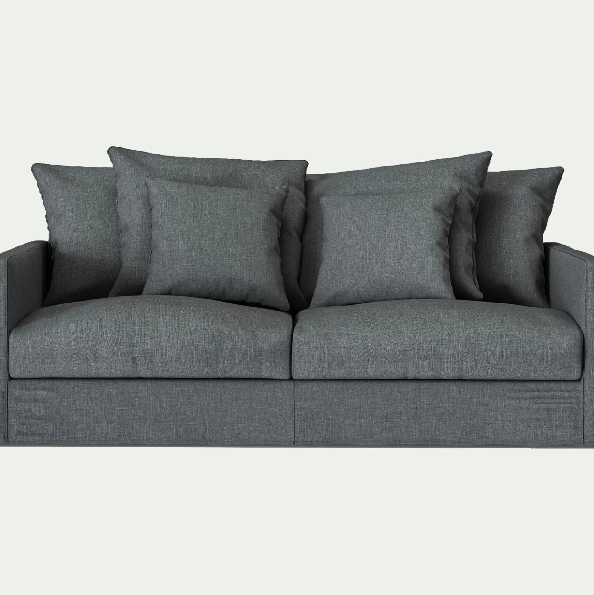 Canapé 3 places convertible avec matelas Bultex en lin et viscose - gris ardoise