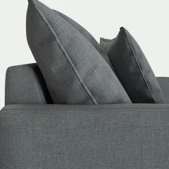 Canapé 3 places convertible avec matelas Bultex en lin et viscose - gris ardoise
