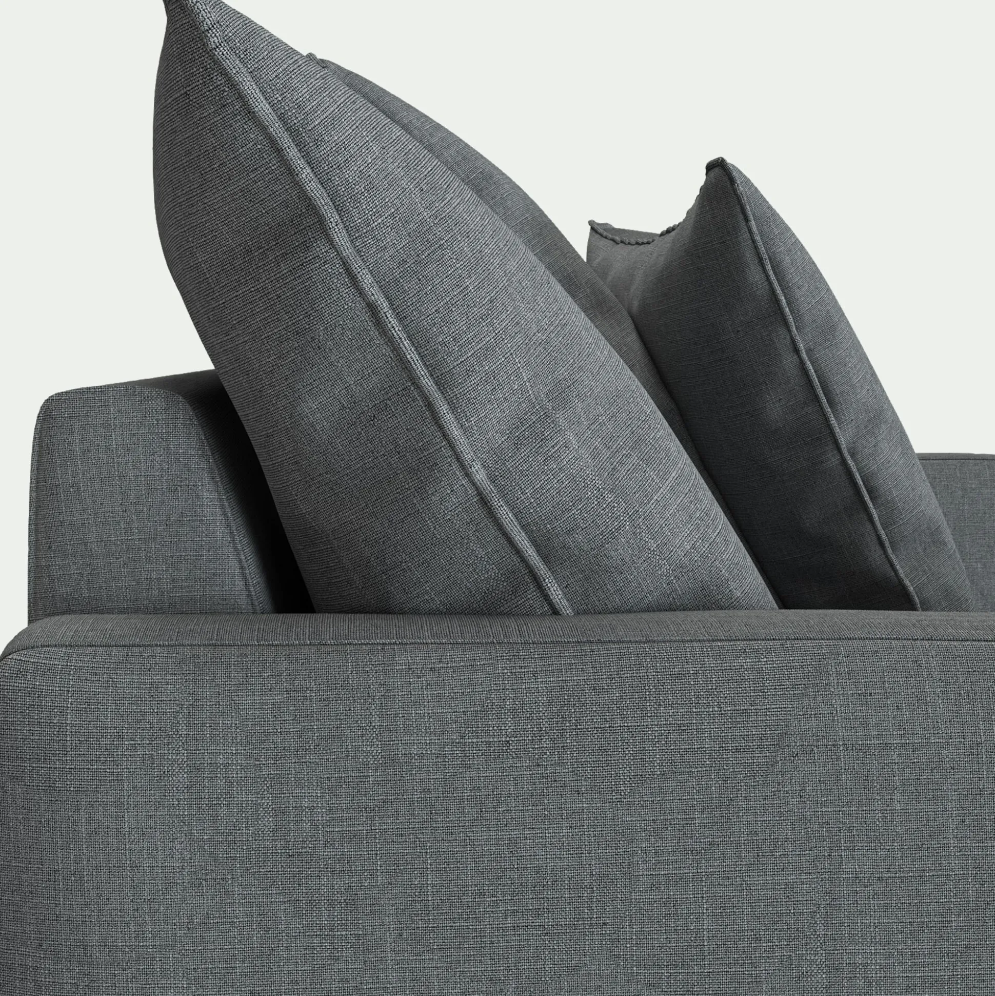 Canapé 3 places convertible avec matelas Bultex en lin et viscose - gris ardoise
