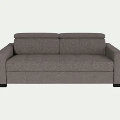 Canapé 3 places convertible avec matelas Bultex en pop avec accoudoirs 15cm - taupe