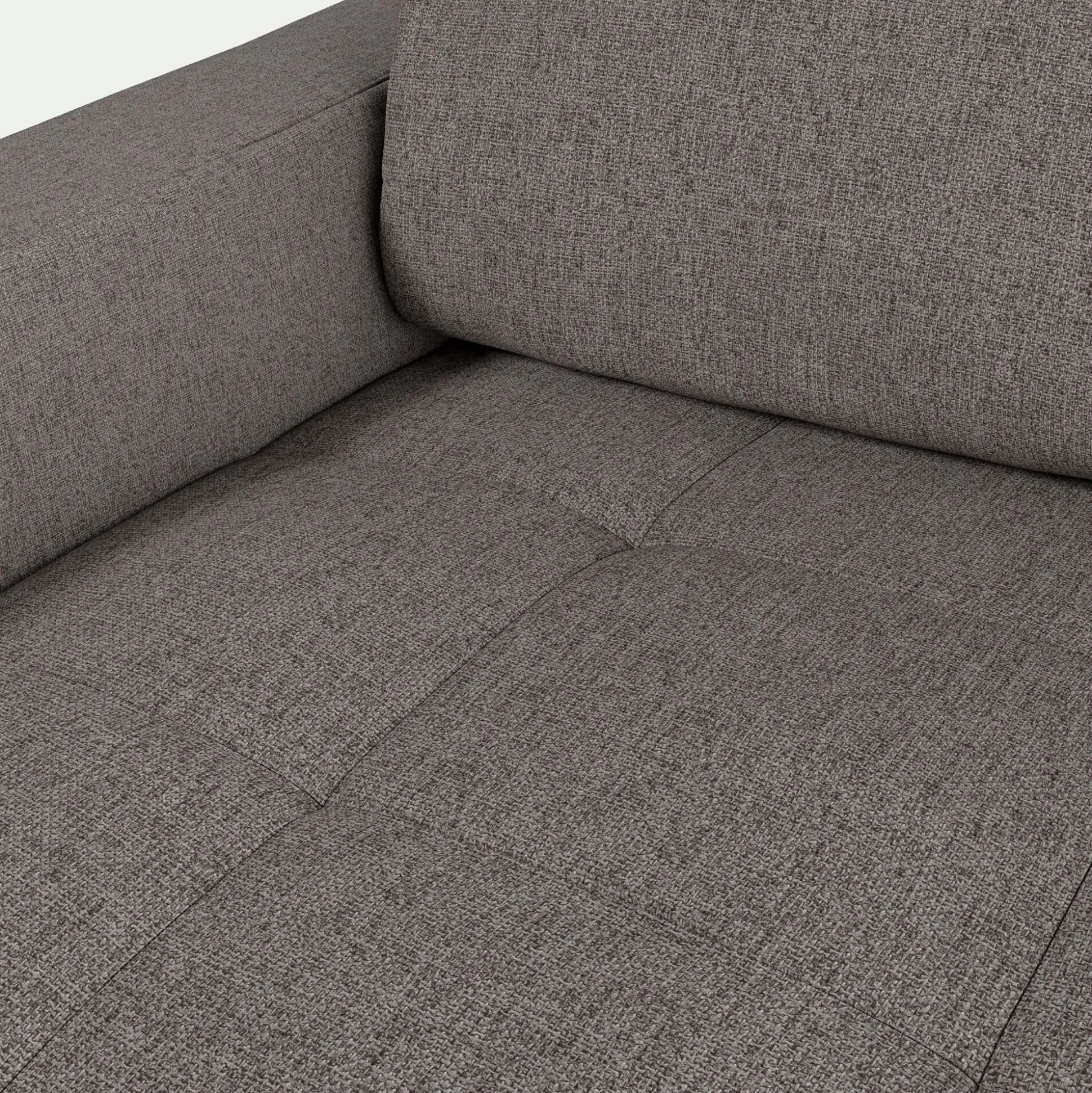 Canapé 3 places convertible avec matelas Bultex en pop avec accoudoirs 15cm - taupe
