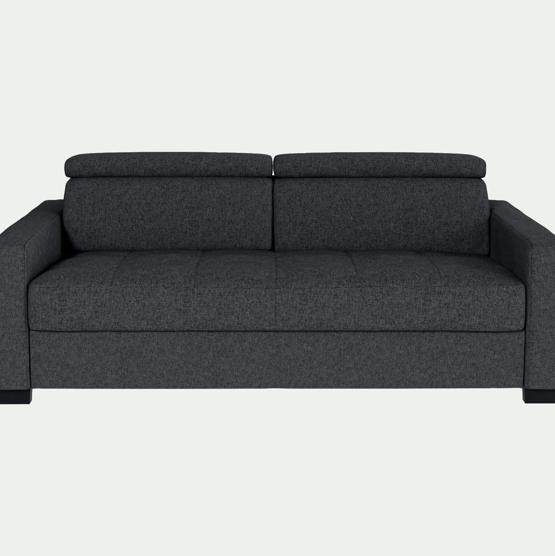 Canapé 3 places convertible avec matelas Bultex en pop avec accoudoirs 15cm - gris anthracite