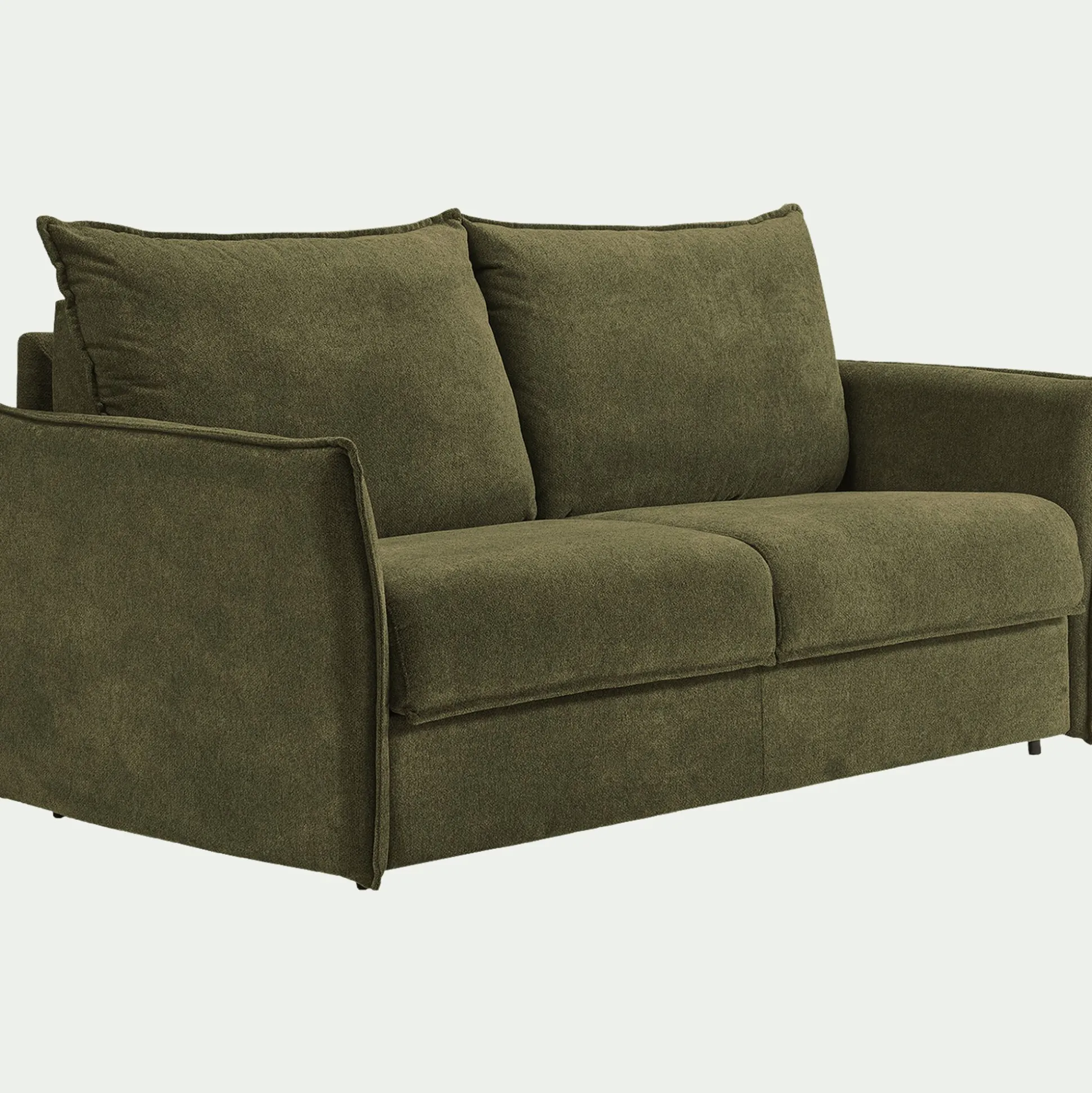 Canapé 3 places convertible avec matelas en tissu densité 35kg/m3 - vert cèdre