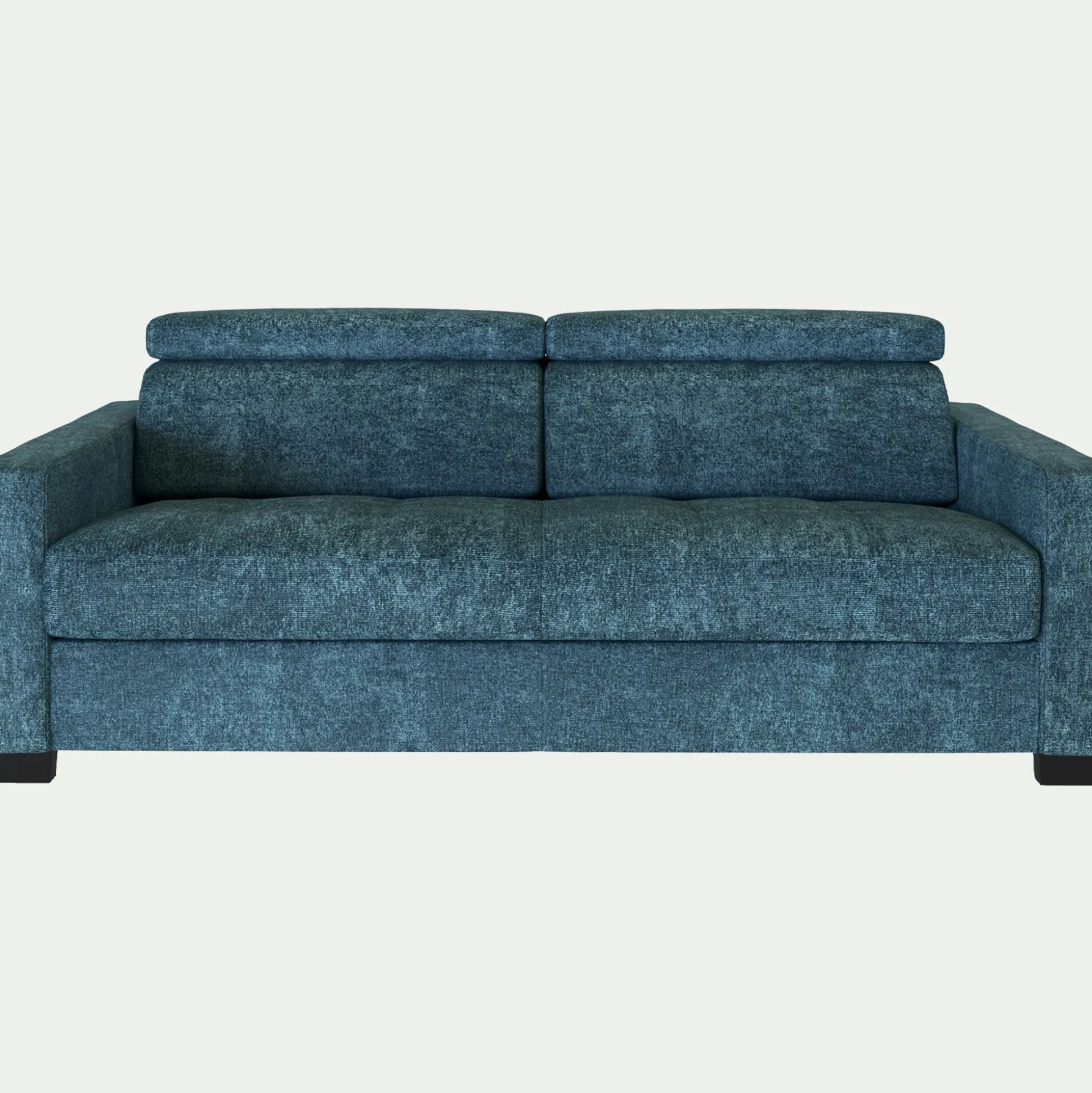 Canapé 3 places convertible Bultex en tissu genesis avec accoudoirs 15cm - bleu figuerolles