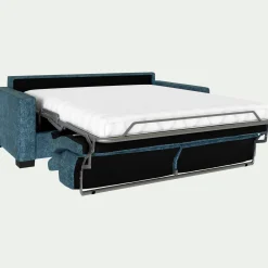 Canapé 3 places convertible Bultex en tissu genesis avec accoudoirs 15cm - bleu figuerolles
