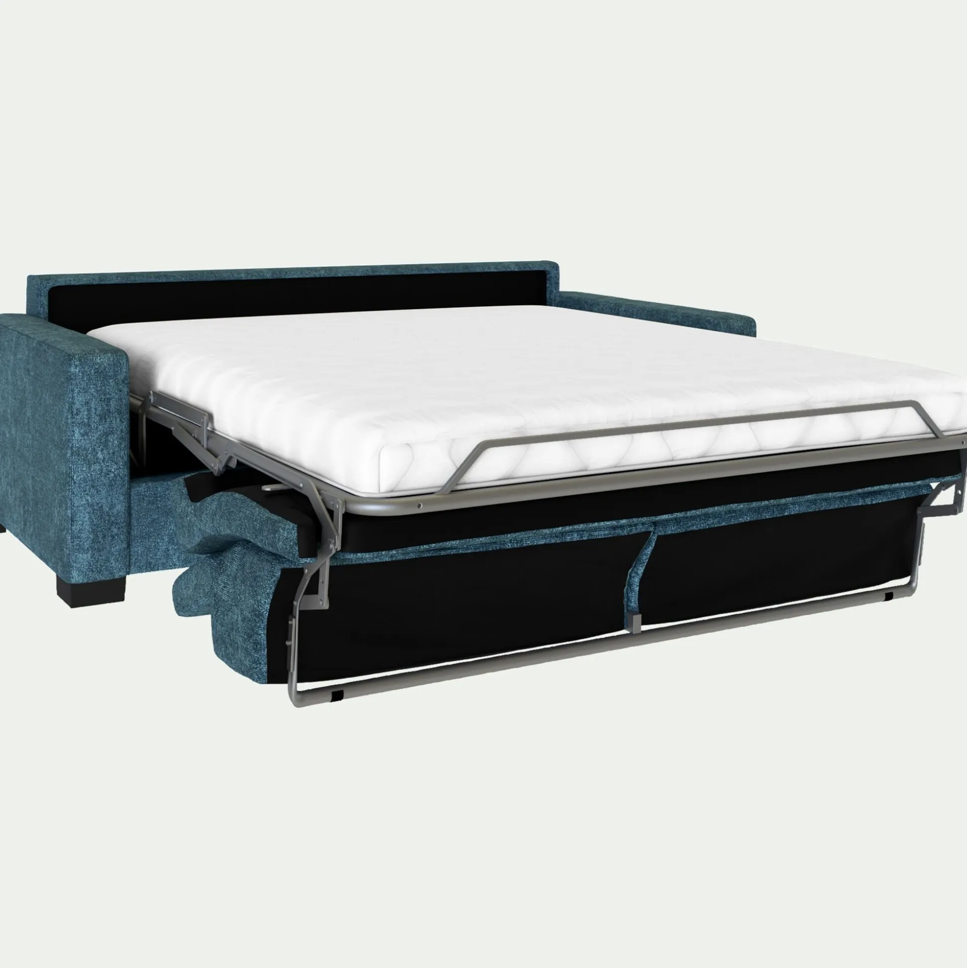 Canapé 3 places convertible Bultex en tissu genesis avec accoudoirs 15cm - bleu figuerolles
