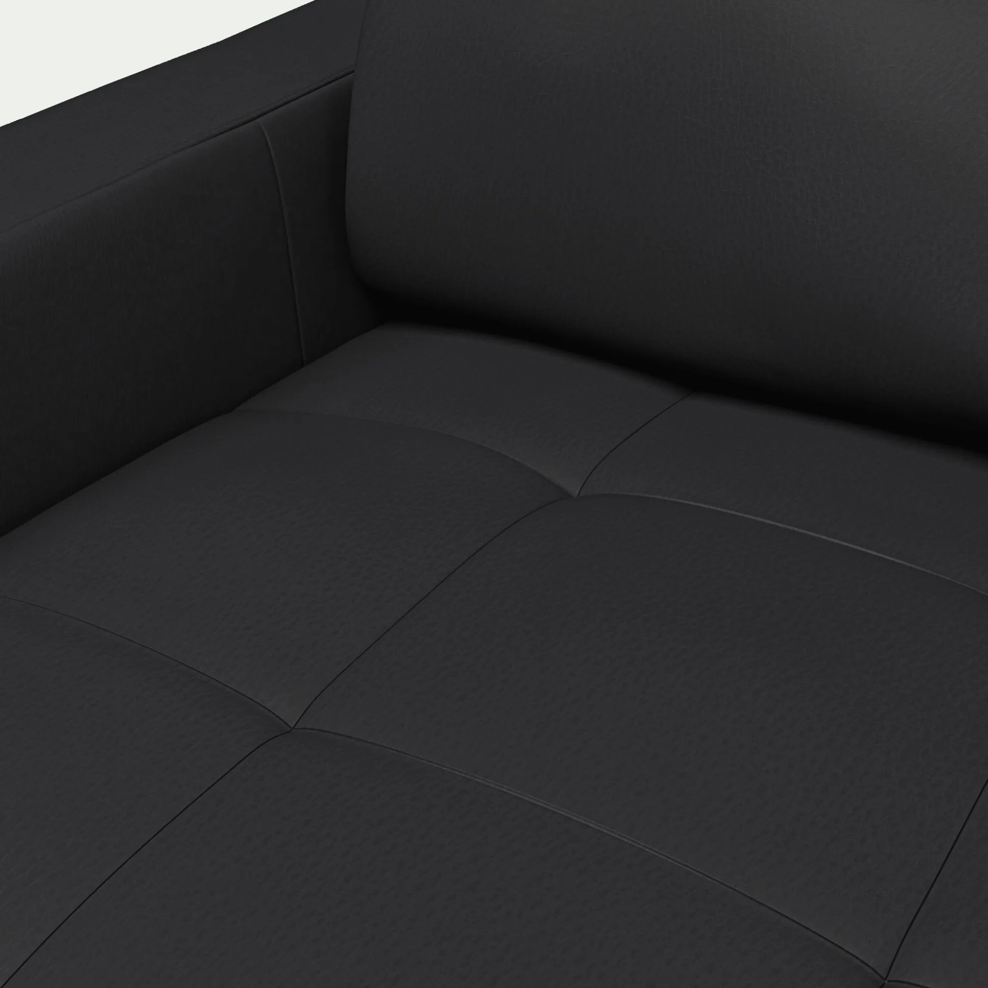 Canapé 3 places convertible en cuir avec accoudoirs 20cm - Brun terre d'ombre