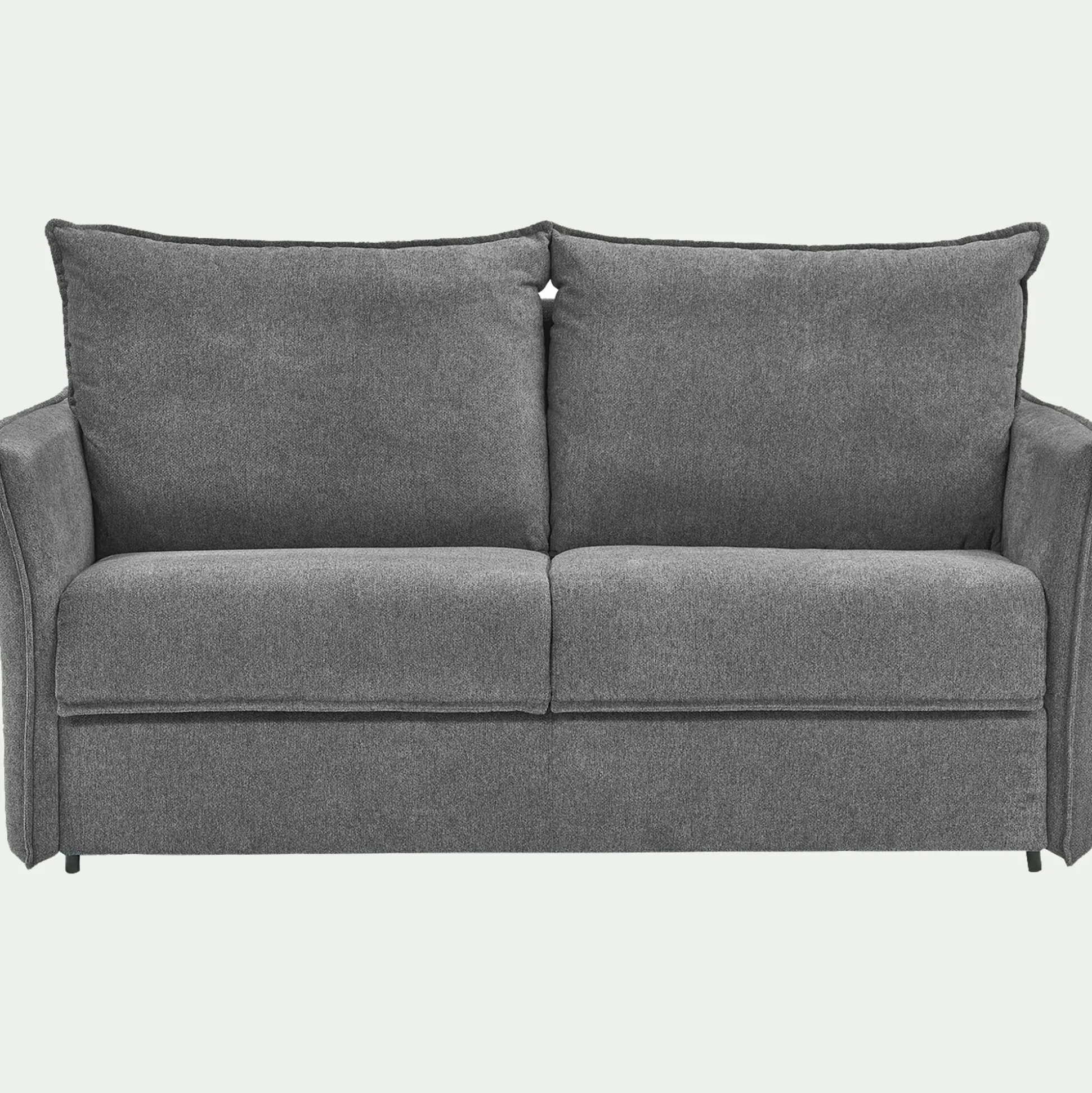 Canapé 3 places convertible en tissu avec matelas densité 25kg/m3 - gris restanque