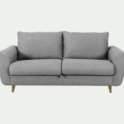 Canapé 3 places convertible en tissu - gris moyen