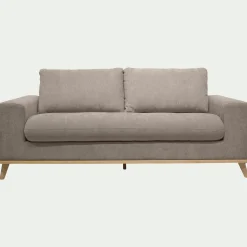 Canapé 3 places convertible en tissu storm - taupe