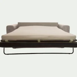 Canapé 3 places convertible en tissu storm - taupe